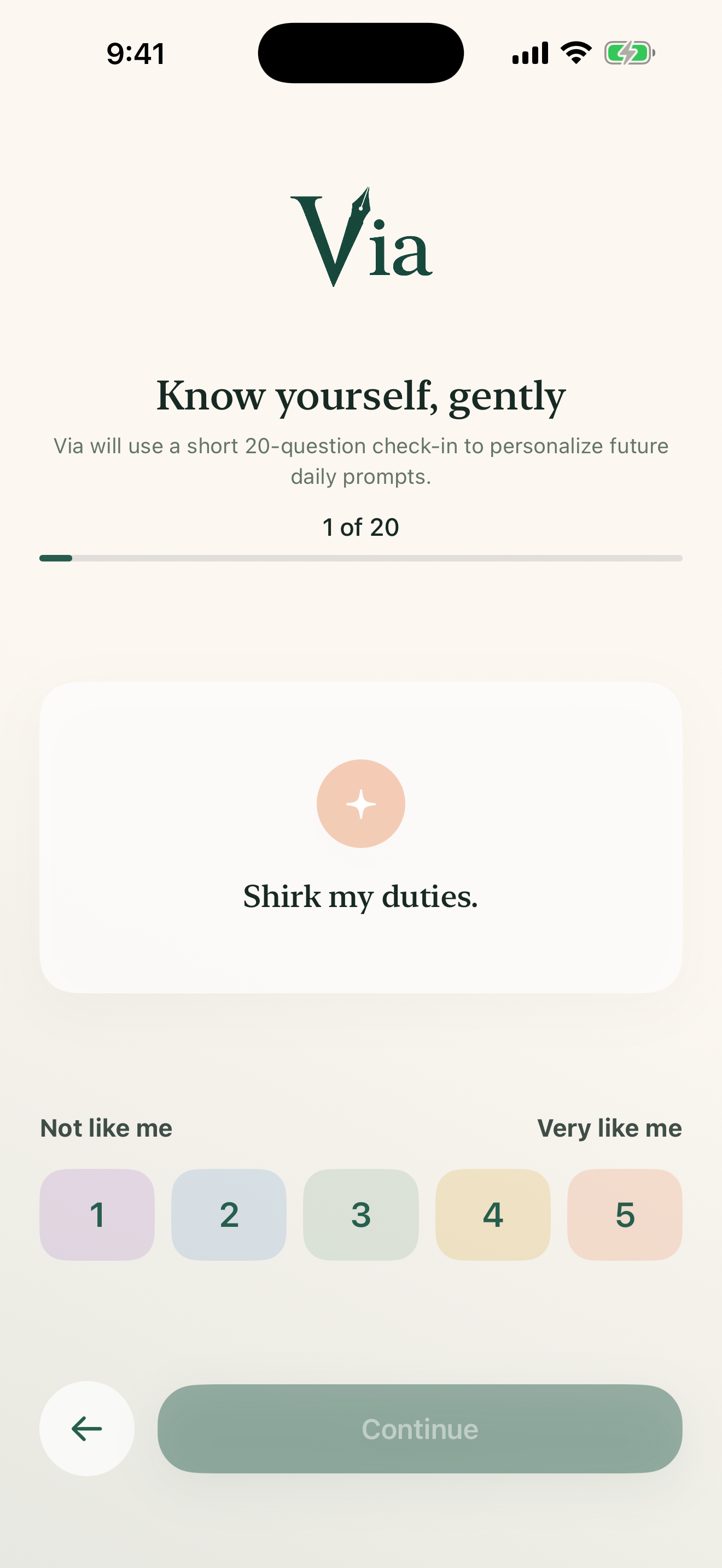 Personalization check-in